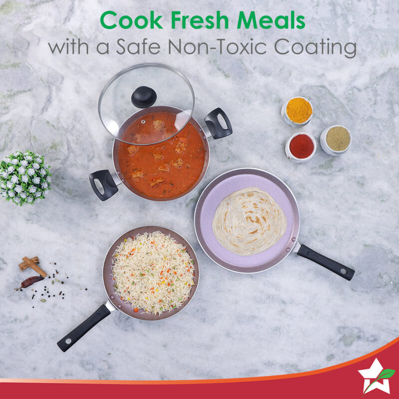 Valencia Non-stick Cookware Set - Purple - Image 6