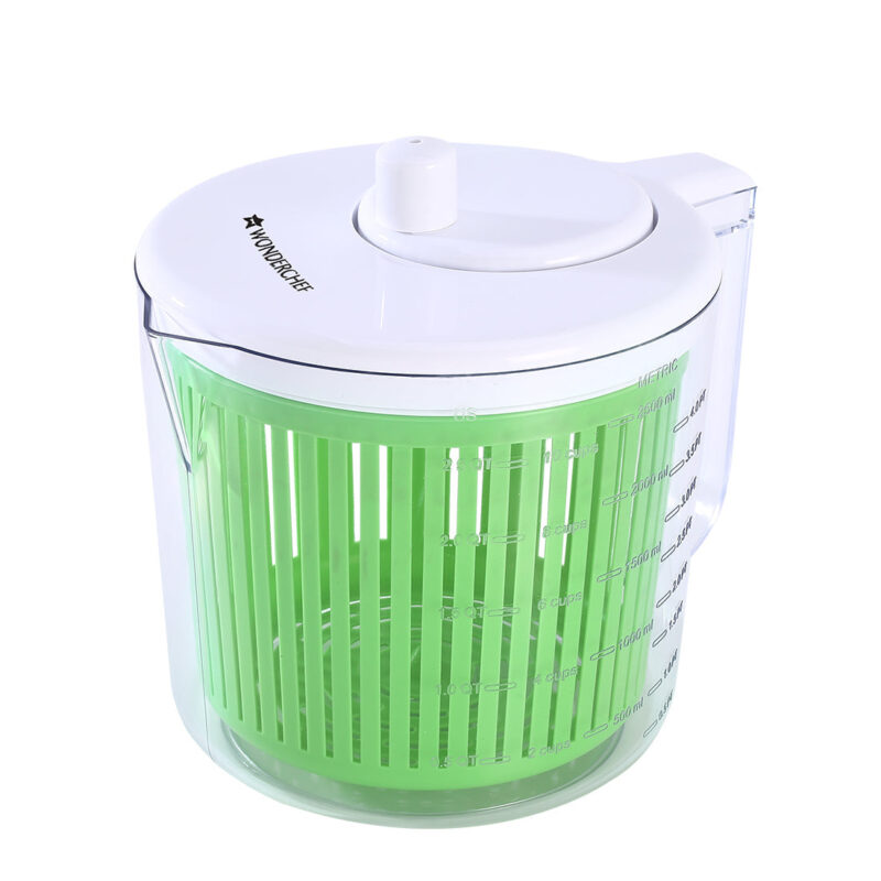 Vegetable Cleaner and Salad Spinner, Removes Excess Water and Pesticides, Cleans Vegetables Thoroughly, Use for Mixing Salad with Dressing, Food-grade Plastic, Transparent Body - Image 2