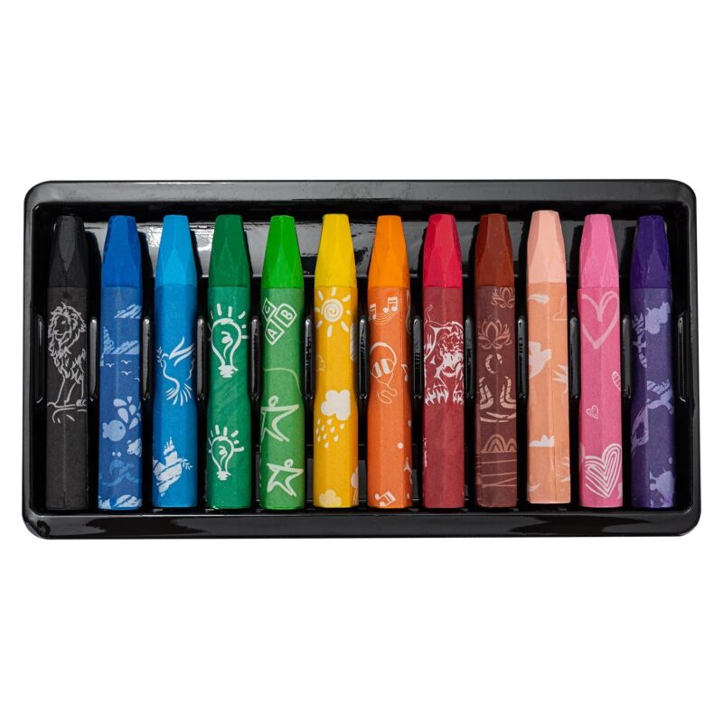 DELI WC20100 OIL PASTEL 12 T - Color May Vary