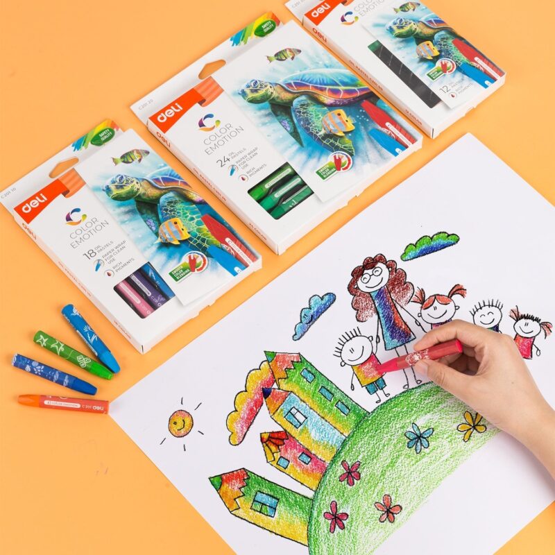 DELI WC20120 OIL PASTEL 24 T - Color May Vary