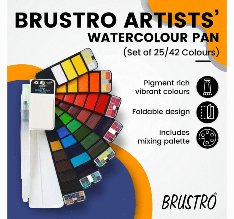 Brustro Artists ’ Watercolour Pan (Set of 42) with its Paper, 14 X 21 cm. - Image 3