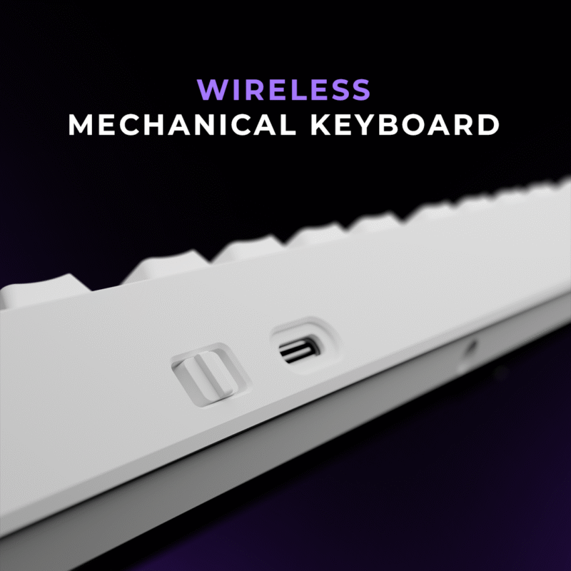 Swarm White Purple Wireless Gaming Keyboard - Image 9
