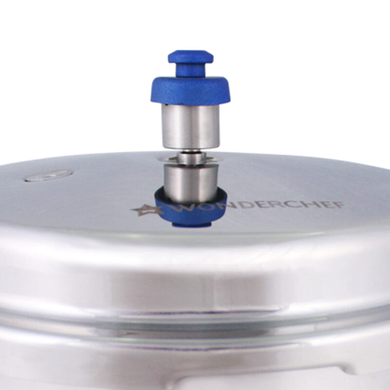 Nigella Induction Base 3.5L Stainless Steel Handi Pressure Cooker with Outer Lid, Blue Handle - Image 5