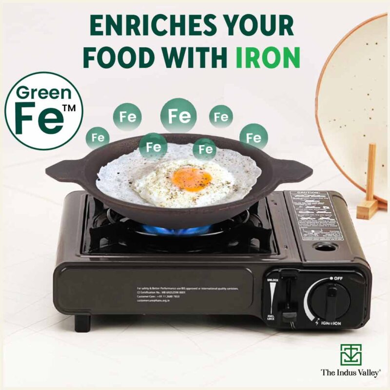 CASTrong Cast Iron Appam Pan/Appachetty, Pre-seasoned, Nonstick, 100% Pure, Toxin-free, Induction, 22cm - Image 7