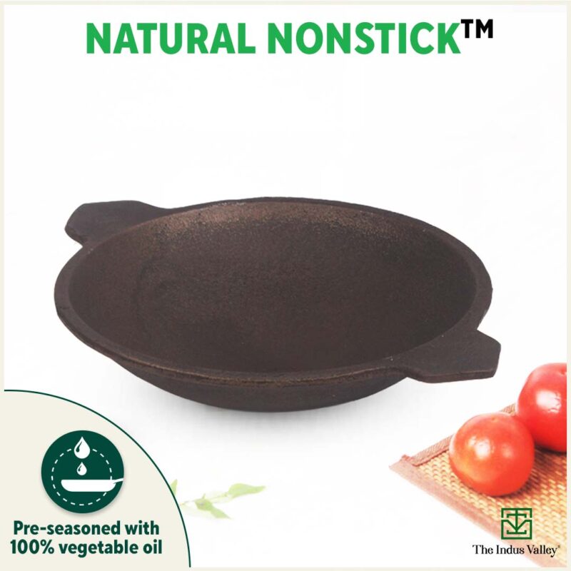 CASTrong Cast Iron Appam Pan/Appachetty, Pre-seasoned, Nonstick, 100% Pure, Toxin-free, Induction, 22cm - Image 10