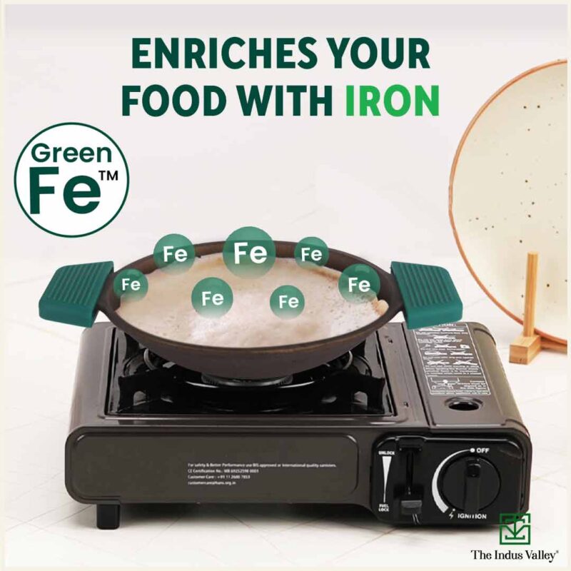 CASTrong Super Smooth Cast Iron Appam Pan/Appachetty, Silicon Handle,Pre-seasoned, Nonstick, 100% Pure, Toxin-free, 22cm, 1.9kg - Image 5