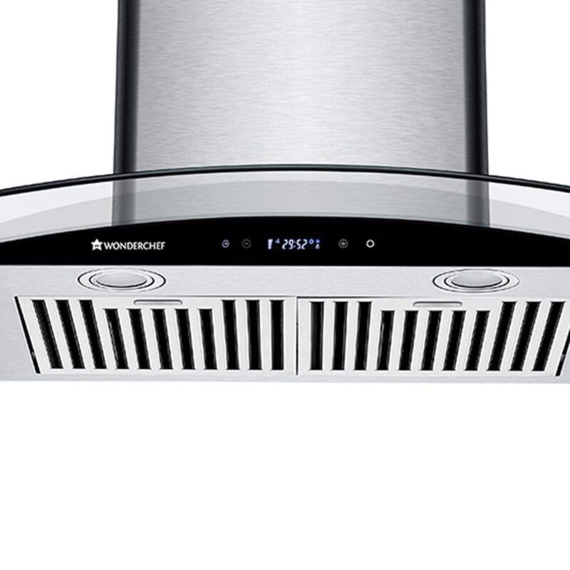 Napoli Curve Glass Chimney 60cm/1250m3/h with Baffle Filters - Image 6