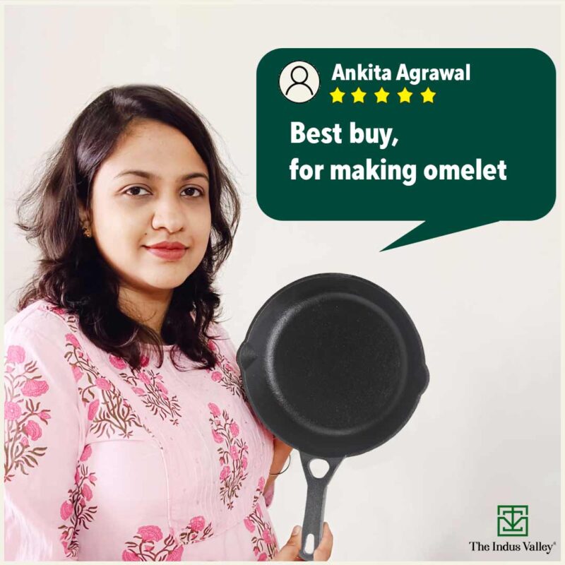 CASTrong Cast Iron Fry Pan/Skillet, Pre-seasoned, Natural Nonstick, 100% Pure, Toxin-free, Induction, 20.3cm, 0.9L, 1.6kg - Image 12