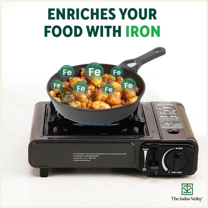 CASTrong Cast Iron Fry Pan/Skillet, Pre-seasoned, Natural Nonstick, 100% Pure, Toxin-free, Induction, 20.3cm, 0.9L, 1.6kg - Image 6