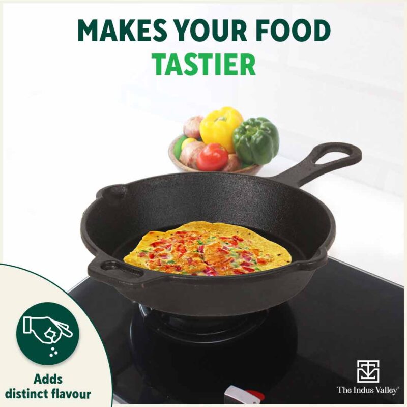 CASTrong Cast Iron Fry Pan/Skillet,Pre-seasoned, Nonstick, 100% Pure, Toxin-free, Induction, 23cm, 1.4L, 2.4kg - Image 9