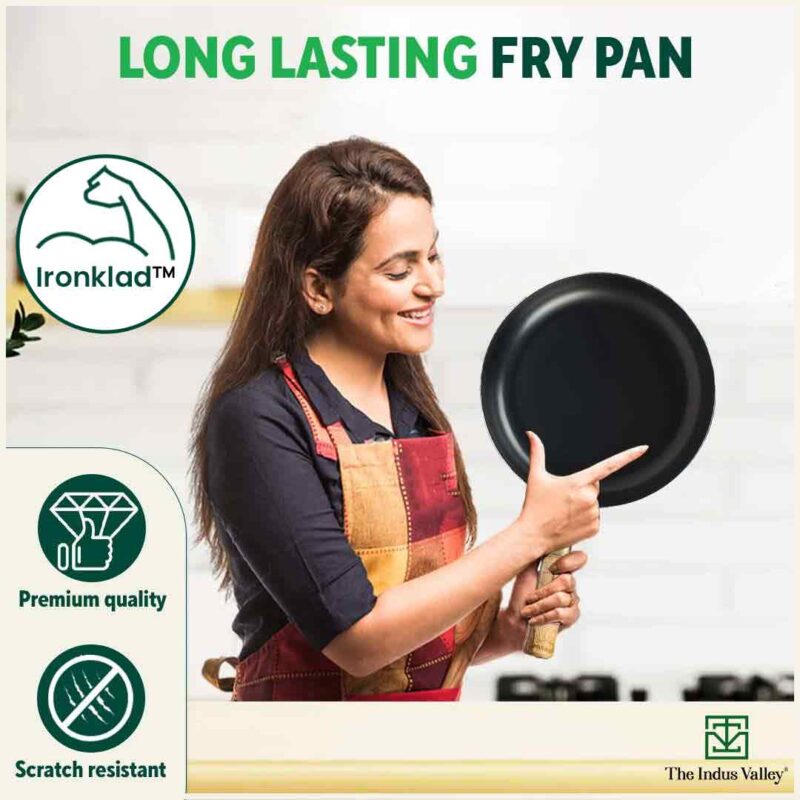 100% Pure Sheet Iron Fry Pan with Wooden Handle, Seasoned, Toxin-free, Induction, 16.5/25.4/30.4 cm - Image 10