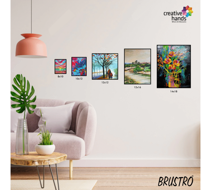 BRUSTRO Artists ’ Acrylic Colour Set of 24 with Gold Taklon Brush Set of 10 and 5 Canvas Boards (4x6, 6x8, 8x10, 10x12, 10x14) - Image 4