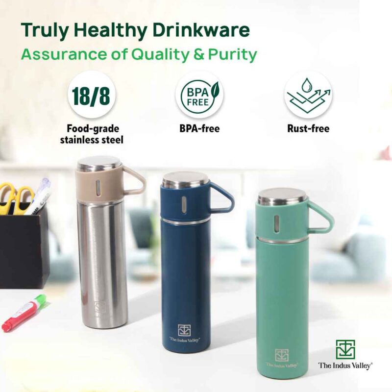 Pro-hydro Stainless Steel Vacuum Insulated Flask with Drinking Mug Lid, Hot & Cold Bottle, 500 ml - Image 4