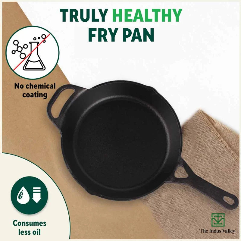 CASTrong Cast Iron Fry Pan/Skillet, Pre-seasoned, Nonstick, 100% Pure, Toxin-free, Induction, 26.2cm, 1.8L, 2.3kg - Image 4