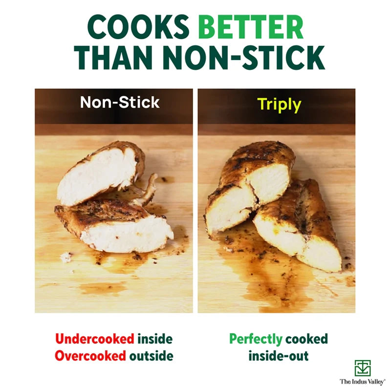 TurboCuk Tri-ply Stainless Steel Biryani Cooking Pot/Casserole, Premium Quality, 3 Layer Thick Body, Cool Silicone Handles, 100% Toxin-free, Non-stick, Induction & Gas, Free ₹110 Spatula, 2.9L - Image 5