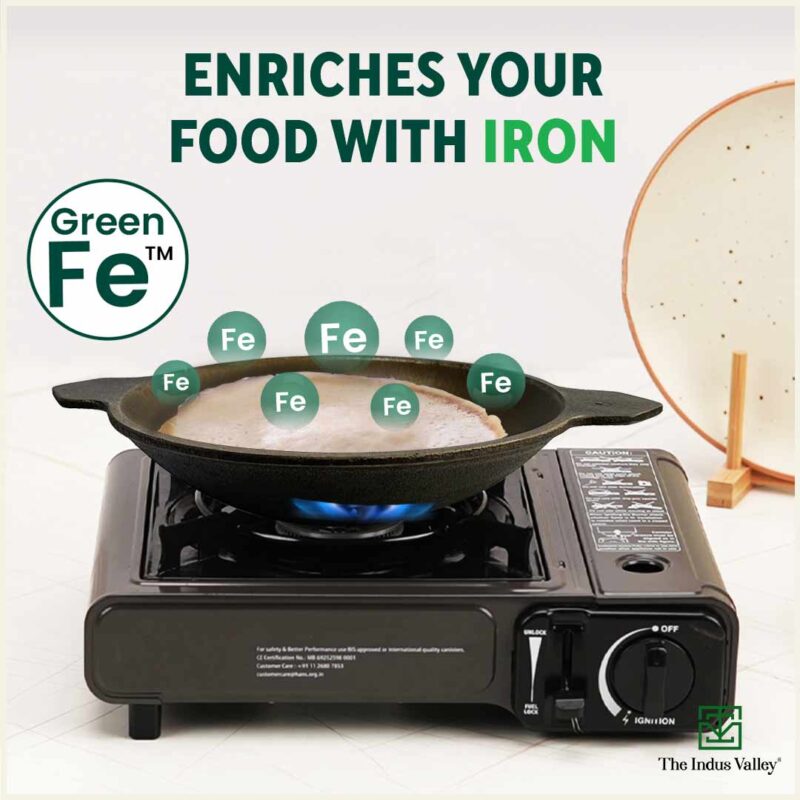 Super Smooth Cast Iron Appam Pan/Appachetty, Pre-seasoned, Nonstick, 100% Pure, Toxin-free, 22cm, 1.9kg - Image 6