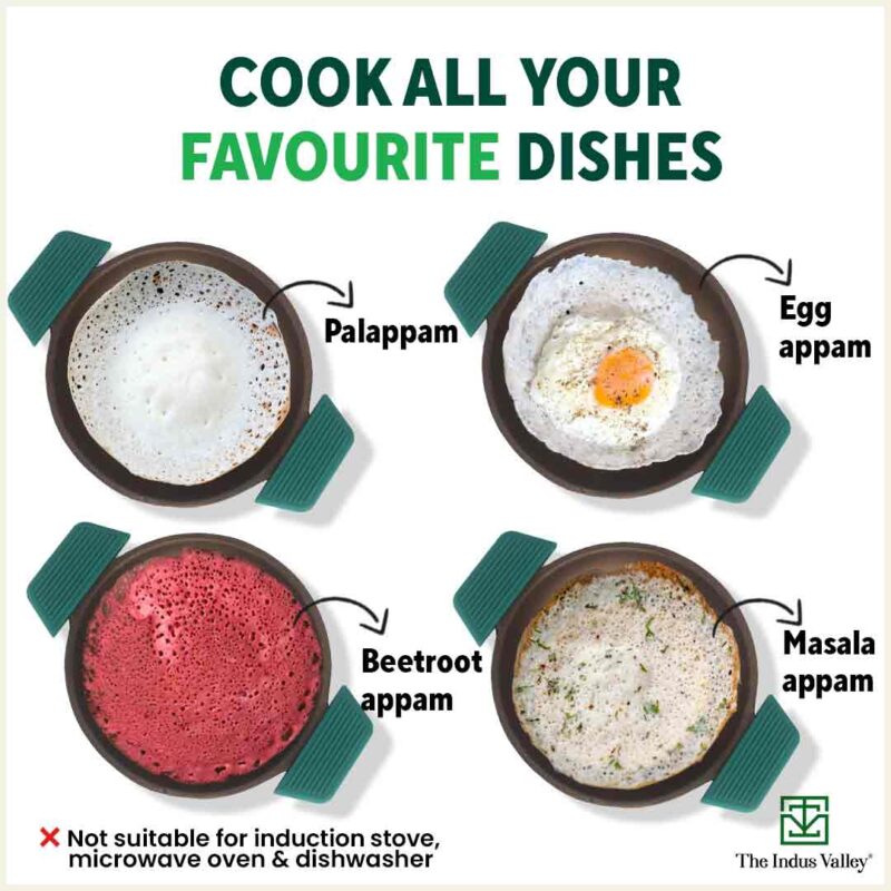 CASTrong Super Smooth Cast Iron Appam Pan/Appachetty, Silicon Handle,Pre-seasoned, Nonstick, 100% Pure, Toxin-free, 22cm, 1.9kg - Image 10