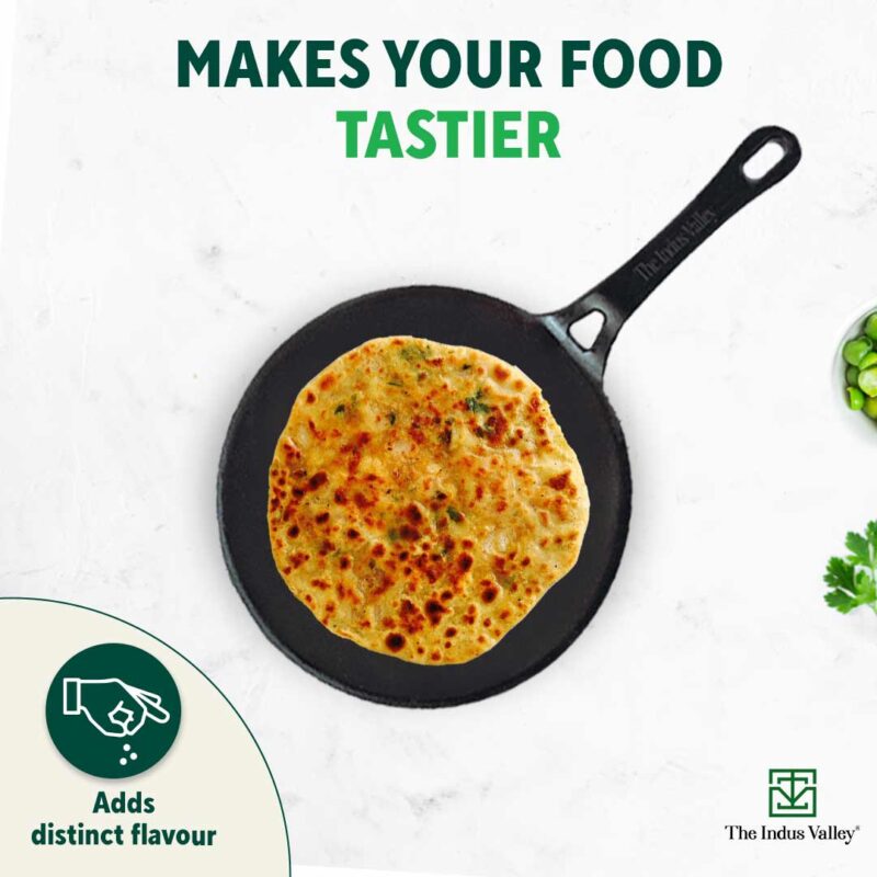 CASTrong Cast Iron Tawa,Pre-seasoned, Nonstick, 100% Pure, Toxin-free, 26cm - Image 11