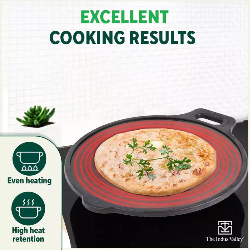 Super Smooth Cast Iron Tawa,Pre-seasoned, Nonstick, 100% Pure, Toxin-free, Induction, 28/30.5cm, 2.7/3.1kg - Image 7
