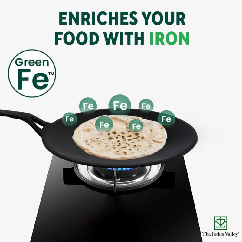 CASTrong Cast Iron Tawa,Pre-seasoned, Nonstick, 100% Pure, Toxin-free, 26cm - Image 7