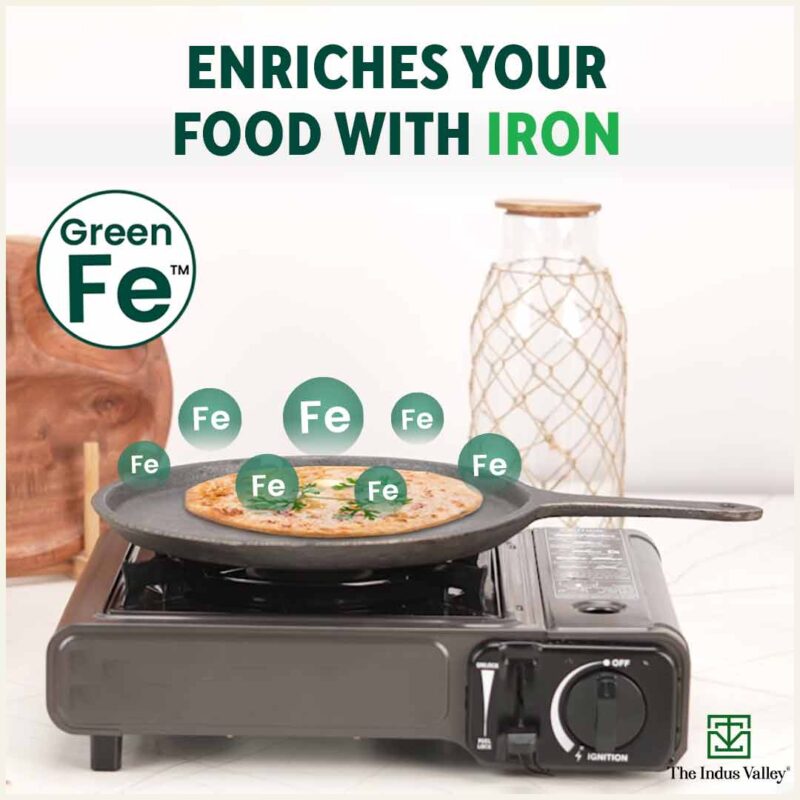 CASTrong Cast Iron Cookware Set: Tawa+ Kadai (Wok model), Kitchen Set for Home, Pre-seasoned, 100% Pure, Toxin-free, Free ₹400 Tadka Pan - Image 5