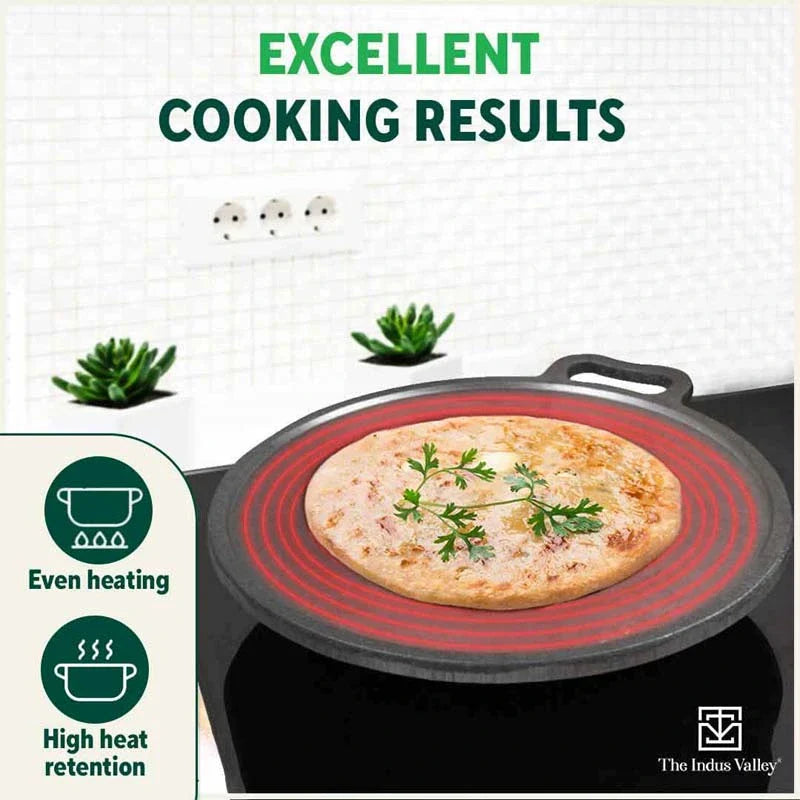 Super Smooth Cast Iron Tawa, Pre-seasoned, 100% Pure, Toxin-free, Induction, 27.9cm, 2.7 kg - Image 8