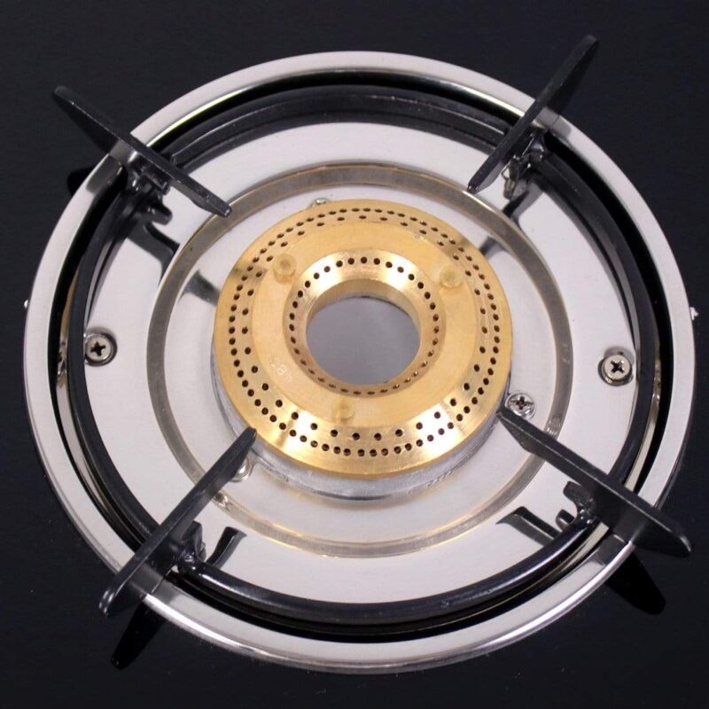 Power 4 Burner Glass Cooktop, Black 6mm Toughened Glass with 1 Year Warranty, Ergonomic Knobs, Tri Pin Brass Burner, Stainless-steel Spill Tray, Manual Ignition - Image 2