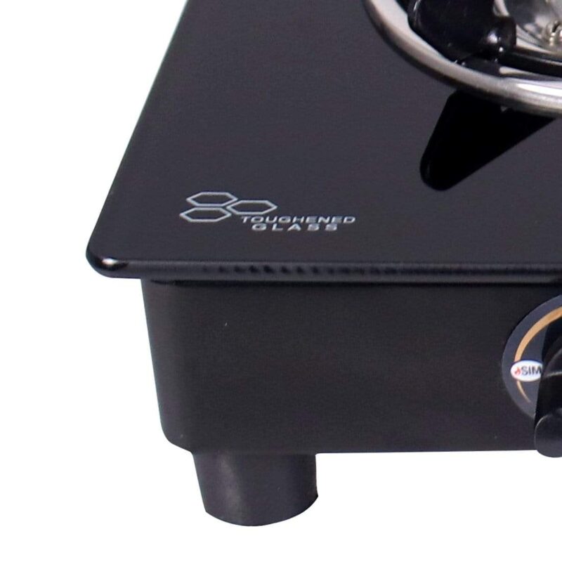 Power 4 Burner Glass Cooktop, Black 6mm Toughened Glass with 1 Year Warranty, Ergonomic Knobs, Tri Pin Brass Burner, Stainless-steel Spill Tray, Manual Ignition - Image 3