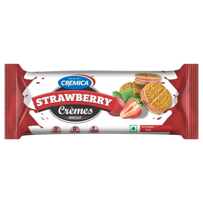 10x Cremica Cream Biscuit - Premium Strawberry, 50 g each, Pack Of 10