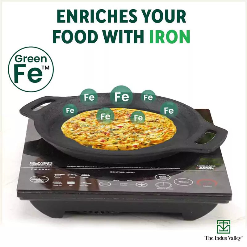 CASTrong Cast Iron Fish Fry Pan, Pre-seasoned, Nonstick, 100% Pure, Toxin-free, Induction, 22.4/25cm, 1.5kg/2kg - Image 6