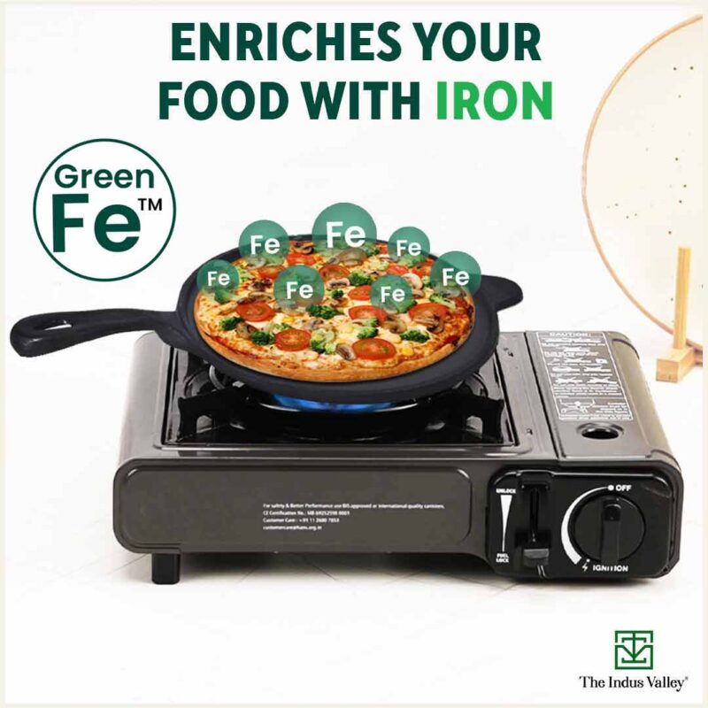 Super Smooth Cast Iron Tawa with Handle,Pre-seasoned, Nonstick, 100% Pure, Toxin-free, Induction, 26.3cm, 1.8kg - Image 6