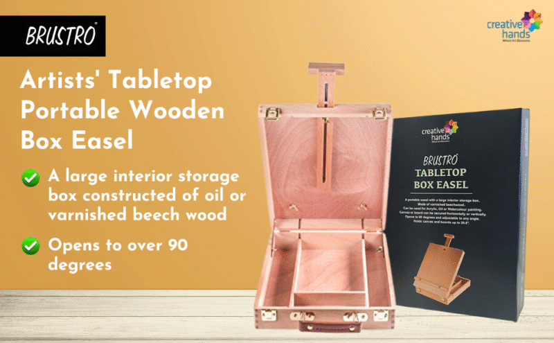 Brustro Artists' Tabletop Portable Wooden Box Easel - Image 2