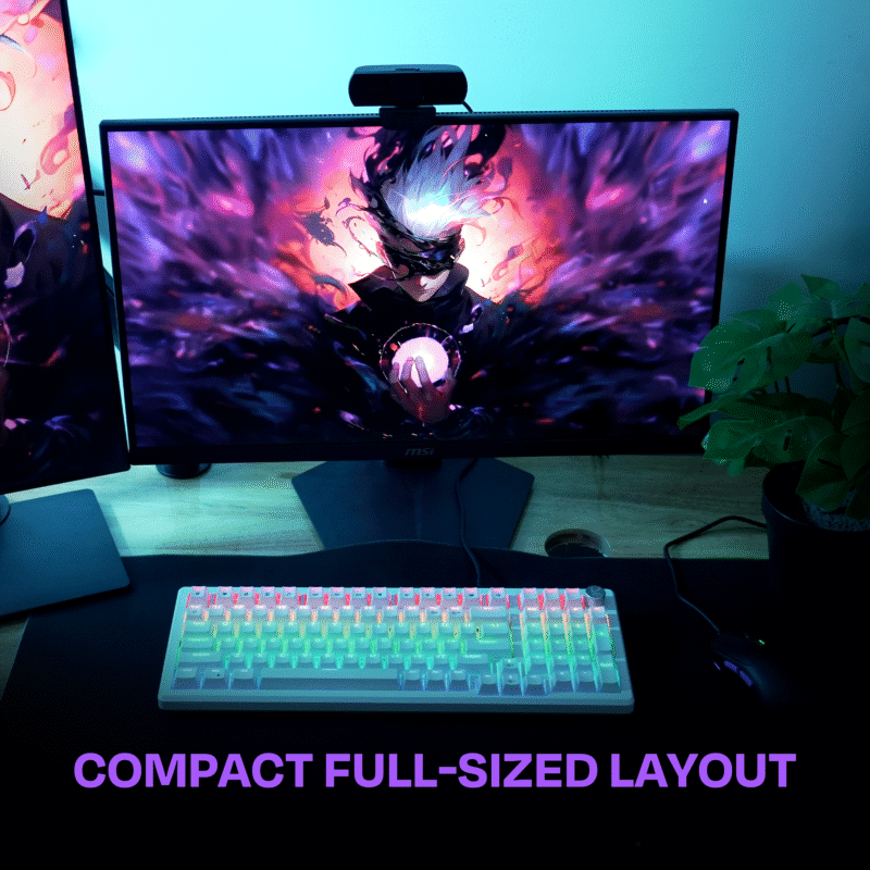 Hive Full-Size All White Wired Gaming Keyboard - Image 9