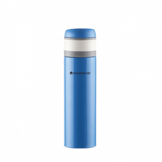Uni-Bot, 500ml, Double Wall Stainless Steel Vacuum Insulated Hot and Cold Flask, Ultra Light, Spill and Leak Proof, 2 Years Warranty, Blue - Image 2