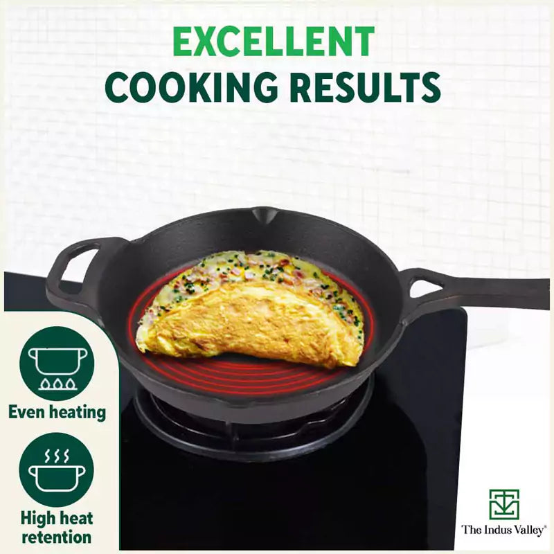 CASTrong Cast Iron Fry Pan/Skillet, Pre-seasoned, Nonstick, 100% Pure, Toxin-free, Induction, 26.2cm, 1.8L, 2.3kg - Image 7