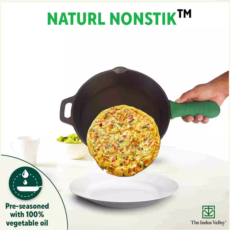 Super Smooth Cast Iron Fry Pan, Silicon Handle, 100% Pure, Toxin-free,Pre-seasoned, Induction, Non-stick, 20.3/25.4cm, 1.3/1.7L, 2.3/2.4kg - Image 8
