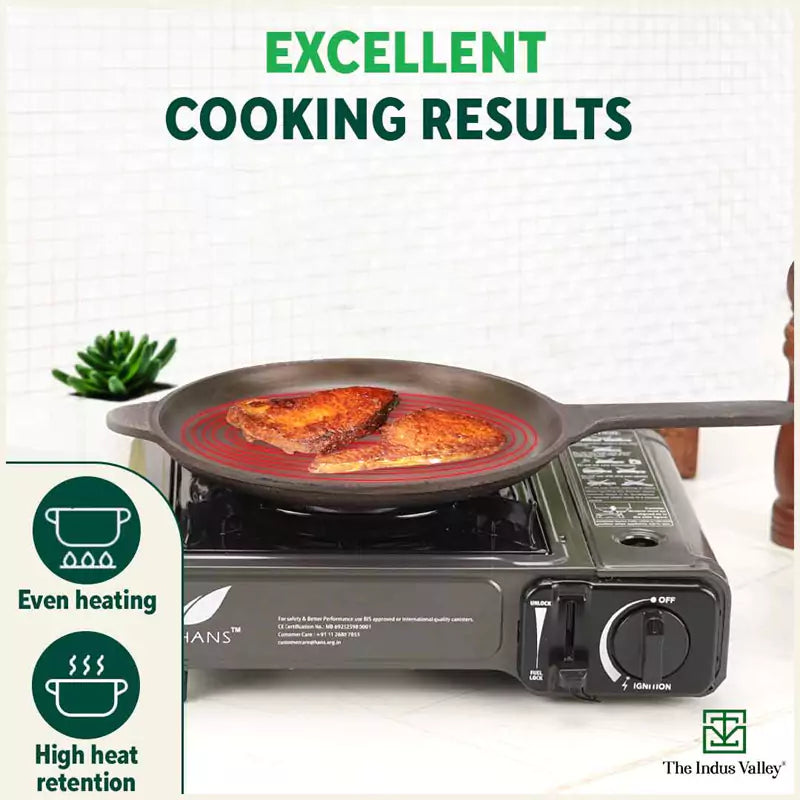 Super Smooth Cast Iron Shallow Fry Pan,Pre-seasoned, Nonstick, 100% Pure, Toxin-free, Induction, 25.4cm, 1.8kg - Image 6