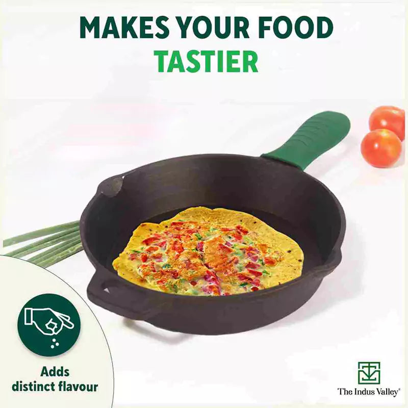 Super Smooth Cast Iron Fry Pan, Silicon Handle, 100% Pure, Toxin-free,Pre-seasoned, Induction, Non-stick, 20.3/25.4cm, 1.3/1.7L, 2.3/2.4kg - Image 9