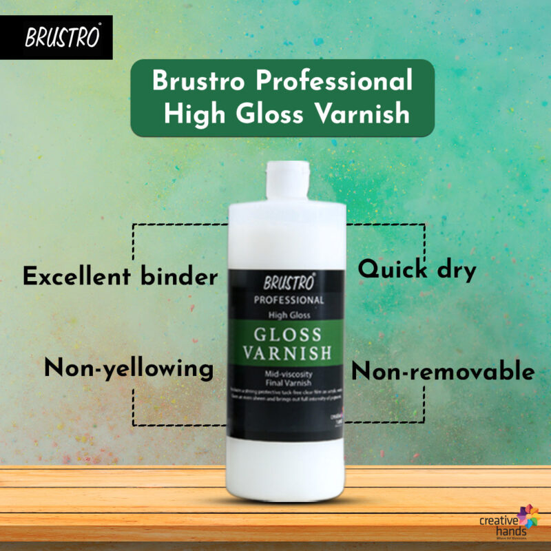 Brustro Artist's Varnish| High Gloss Finish |1000ml|Apply with Brush |Perfect Coating on Acrylic Painting,Non-yellowing,Transparent,Canvas,Paper, Artwork Protection. - Image 3