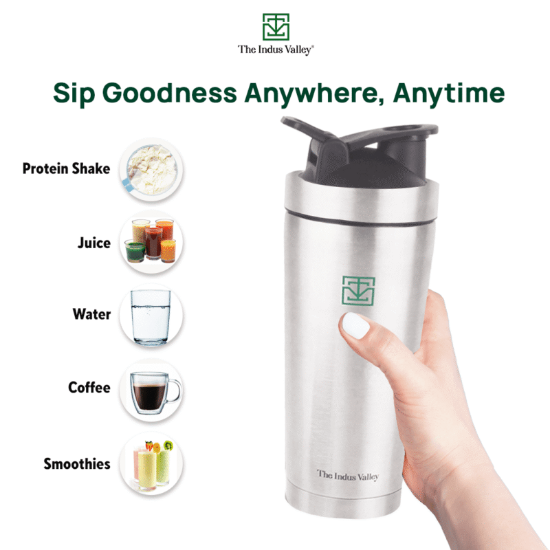 Vacuum Insulated Stainless Steel Gym Shaker Bottle with Steel Agitator for Pre/Post Workout, 750ml - Image 6