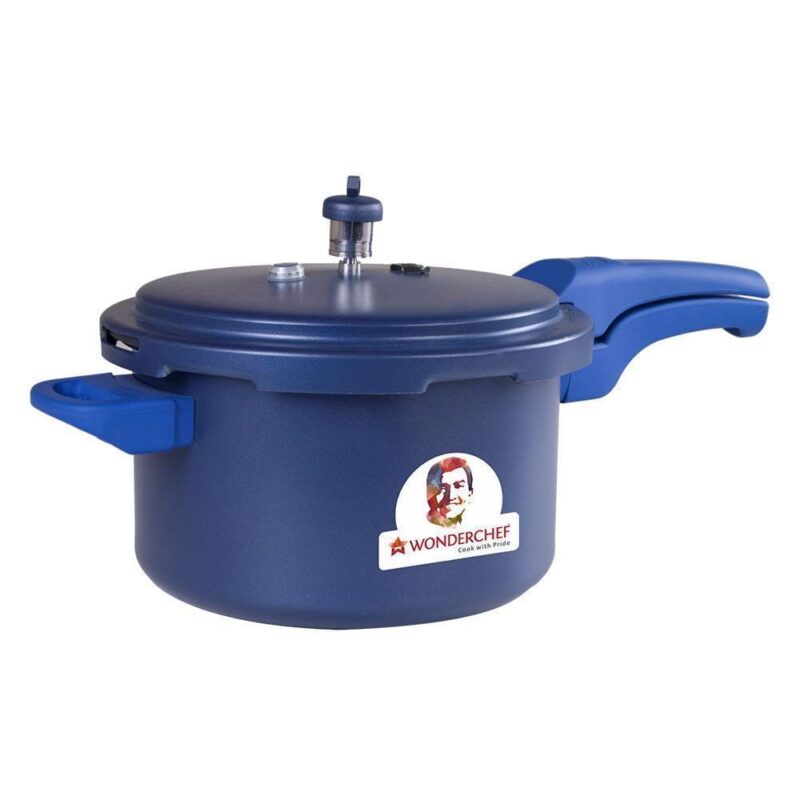HealthGuard Induction Base 5L Aluminium Nonstick Pressure Cooker with Outer Lid, Blue - Image 2