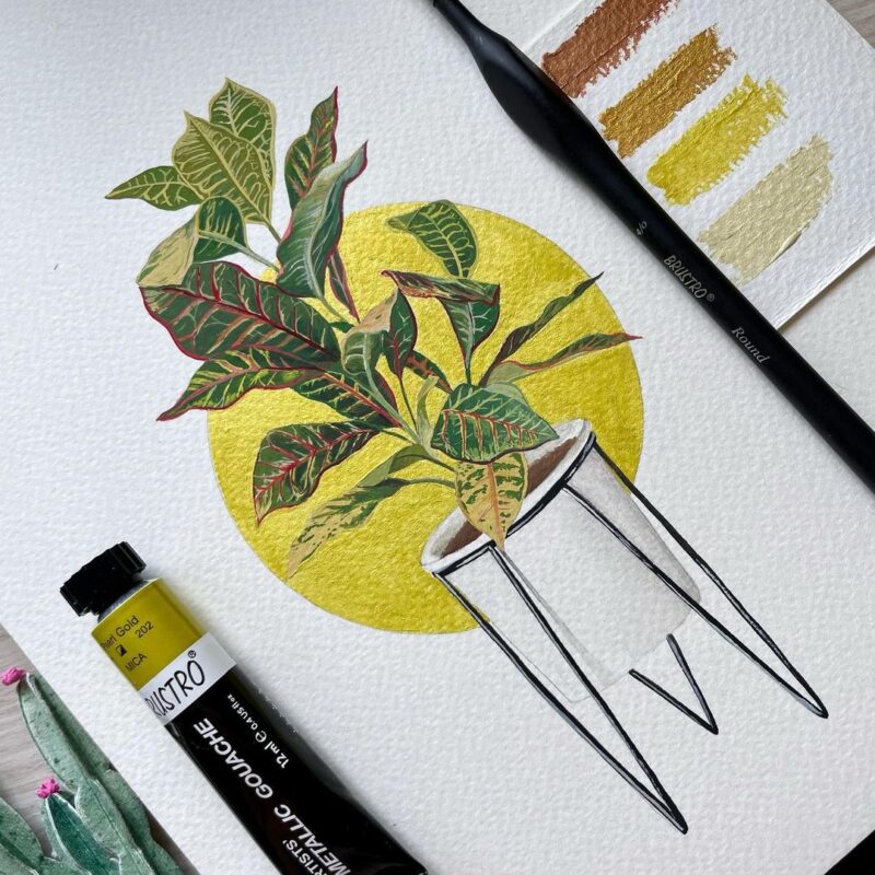 BRUSTRO BRGCCBLA5 Metallic Gouache Set Matte Finish 12ml - Image 4