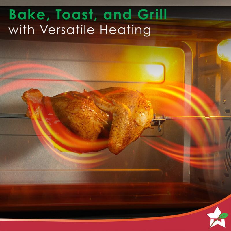 Oven Toaster Griller (OTG) - 60 Litres, Stainless Steel – with Rotisserie, Auto-shut off, heat-resistant tempered glass, 6-stage heat selection - Image 3