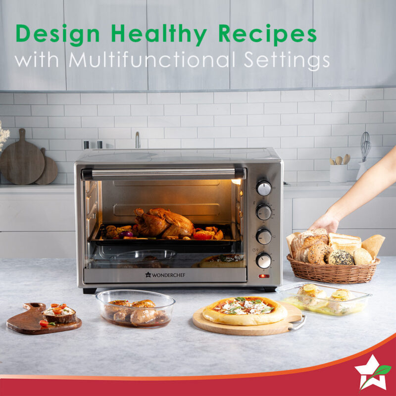 Oven Toaster Griller (OTG) - 60 Litres, Stainless Steel – with Rotisserie, Auto-shut off, heat-resistant tempered glass, 6-stage heat selection - Image 5