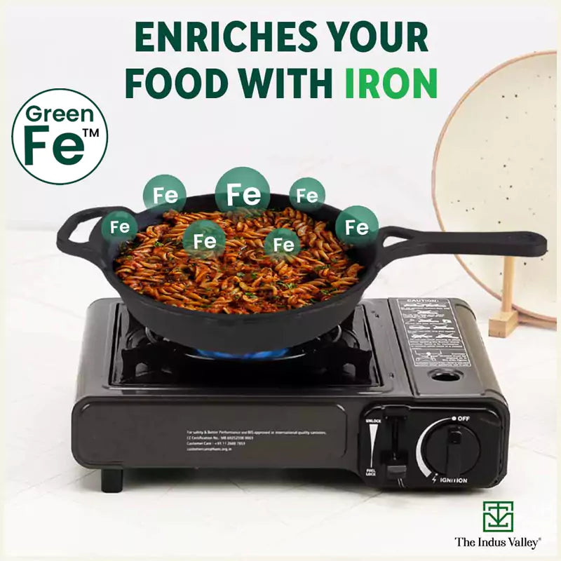 CASTrong Cast Iron Fry Pan/Skillet, Pre-seasoned, Nonstick, 100% Pure, Toxin-free, Induction, 26.2cm, 1.8L, 2.3kg - Image 6