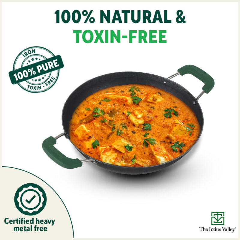 100% Pure Sheet Iron Kadai with Silicon Handle, Seasoned, Toxin-free - Image 6