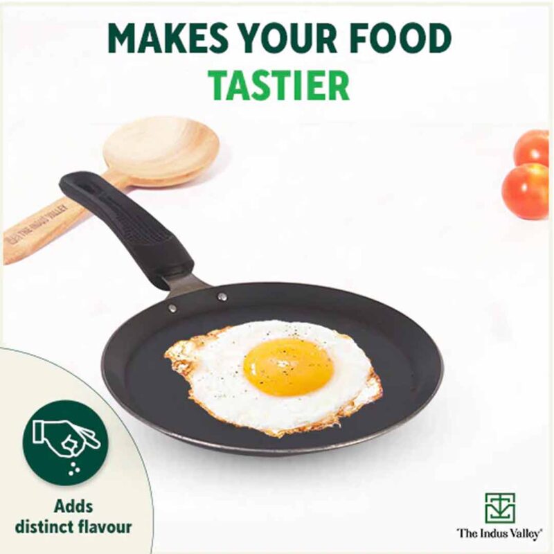 100% Pure Sheet Iron Omelette Tawa with Bakelite Handle, Seasoned, Toxin-free, Induction, 19cm, 0.56kg - Image 9