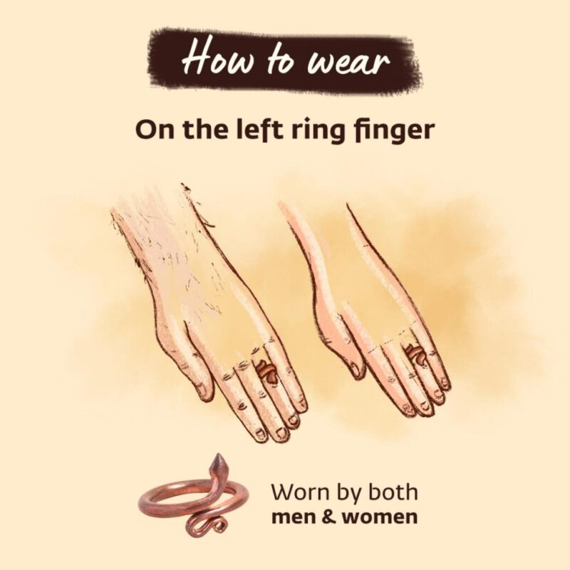 Sarpa Sutra, Consecrated Snake Ring, Copper metal (Medium Size) - Image 2