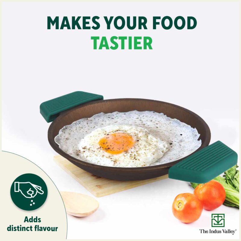 CASTrong Super Smooth Cast Iron Appam Pan/Appachetty, Silicon Handle,Pre-seasoned, Nonstick, 100% Pure, Toxin-free, 22cm, 1.9kg - Image 11