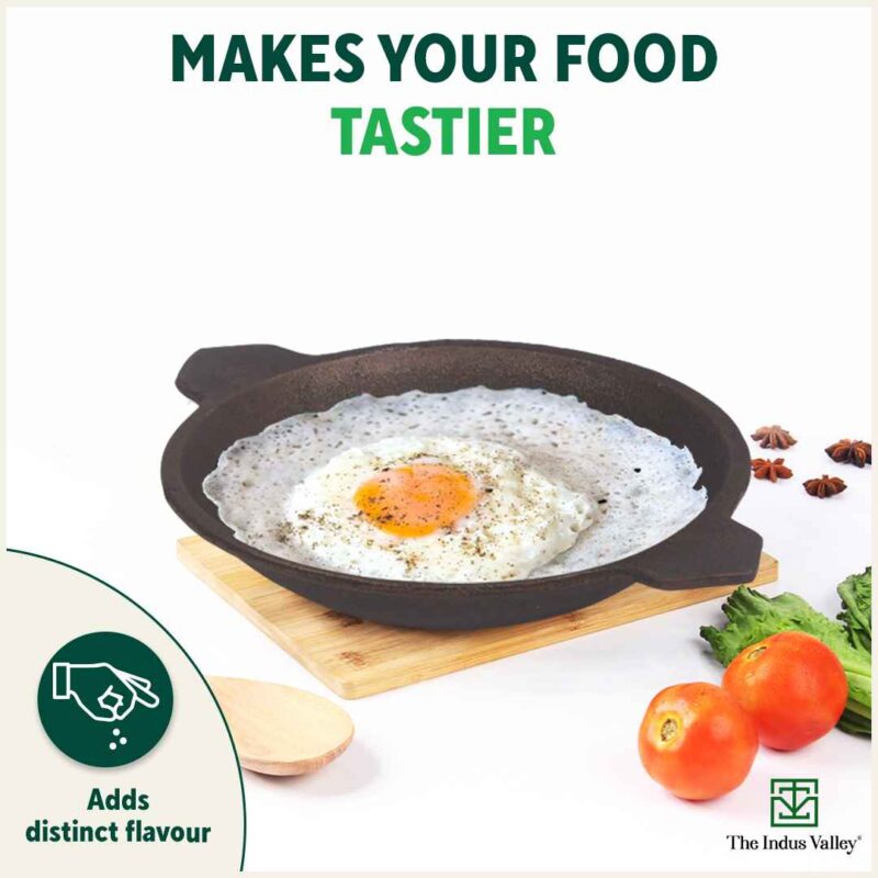 CASTrong Cast Iron Appam Pan/Appachetty, Pre-seasoned, Nonstick, 100% Pure, Toxin-free, Induction, 22cm - Image 9